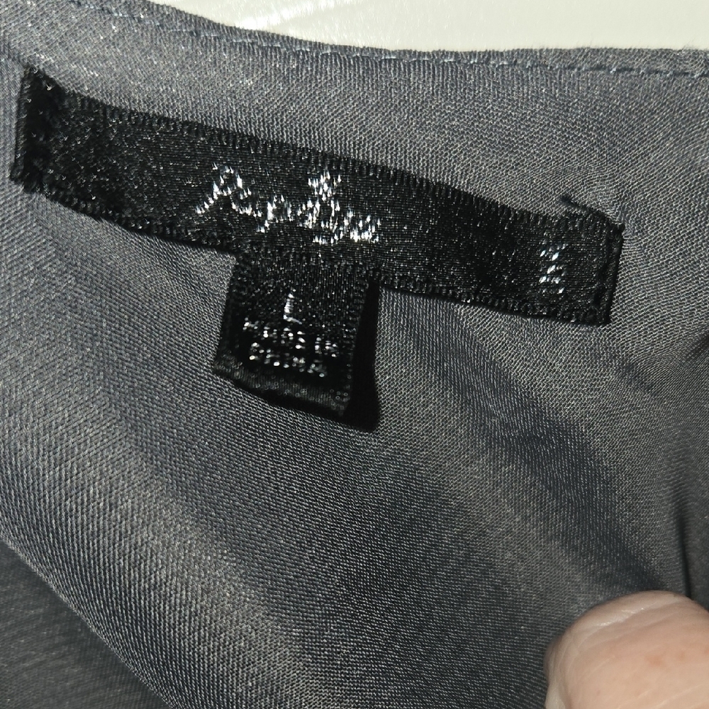 Papaya M/L Y2K Gray Balloon Cami Babydoll Embroidery Spaghetti Strap Wooden Ring - Picture 3 of 13